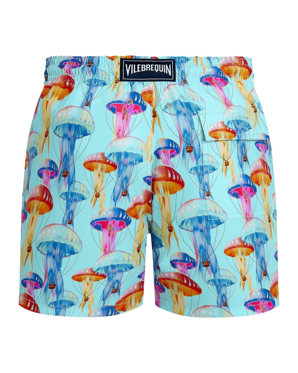 Vilebrequin Blue Recycled Polyamide Swim Shorts With Jellyfish Print for men