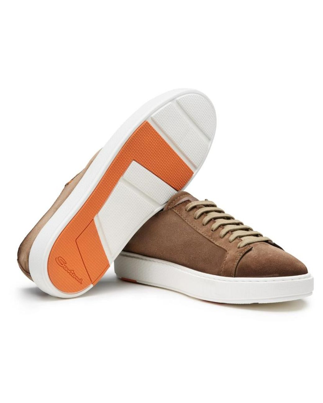 Santoni Suede Sneaker in het Brown voor heren