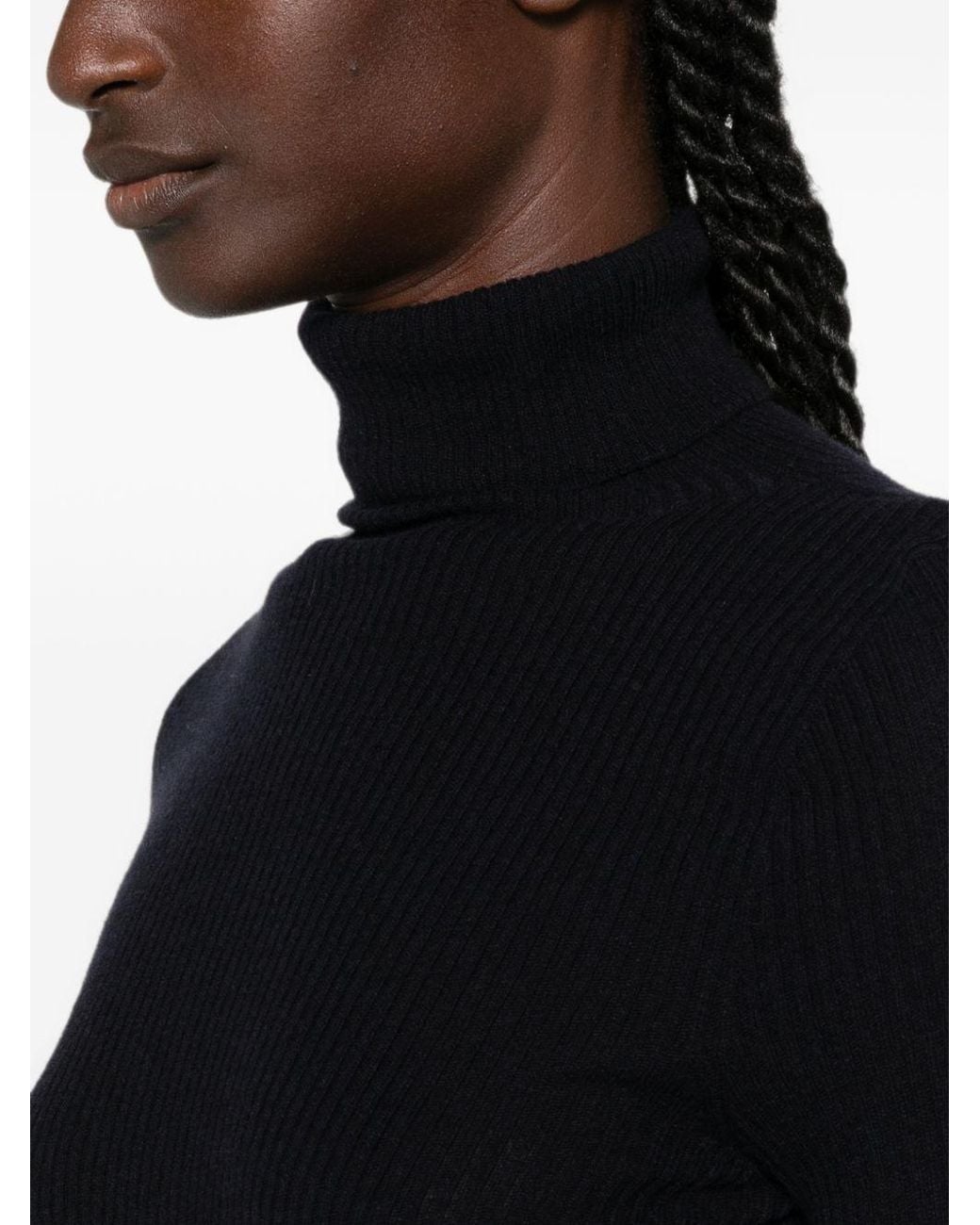 Fabiana Filippi Black Wool Turtle Neck Sweater