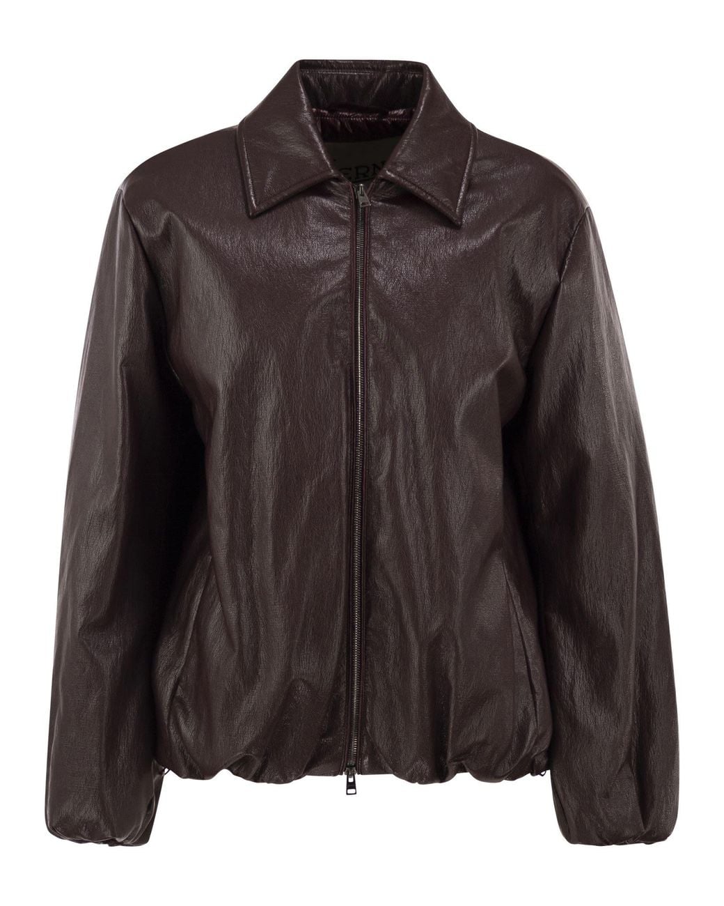 Herno Black Faux Leather-Effect Padded Bomber Jacket