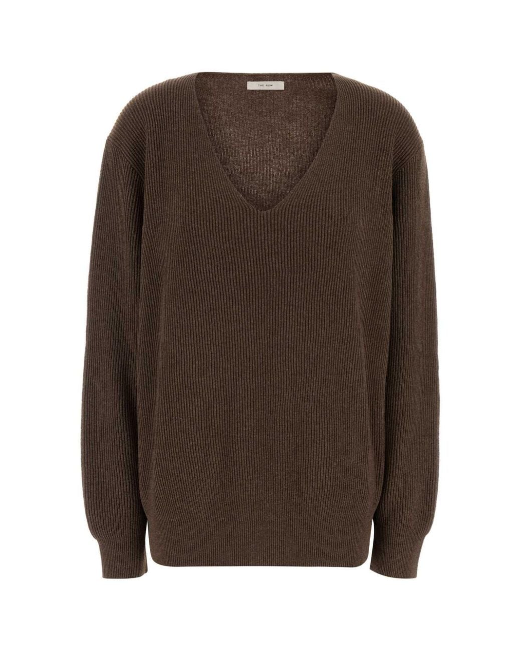 The Row Brown Stretch Cotton Blend Phef Sweater
