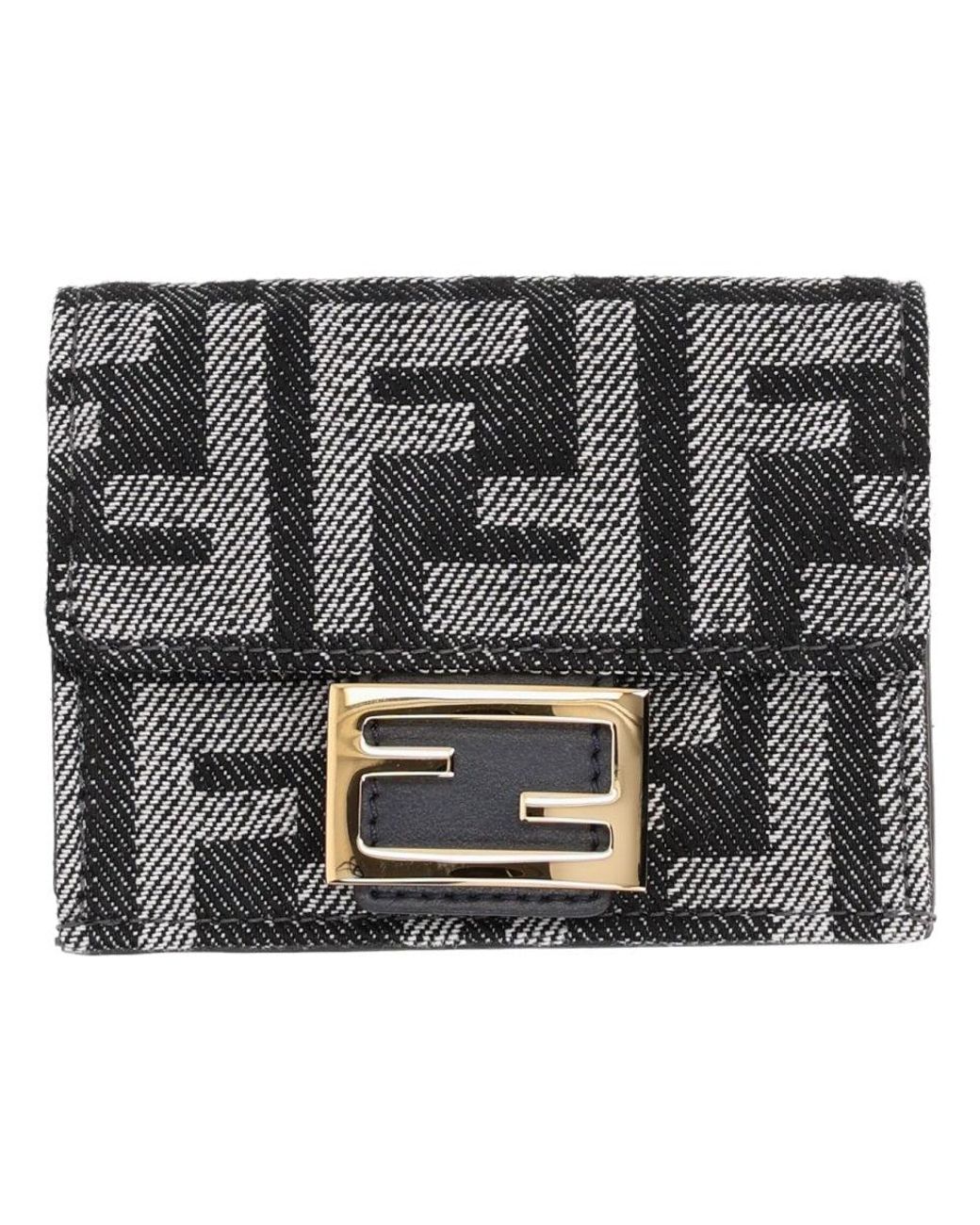 Fendi Black "Trifold Baguette" Wallet