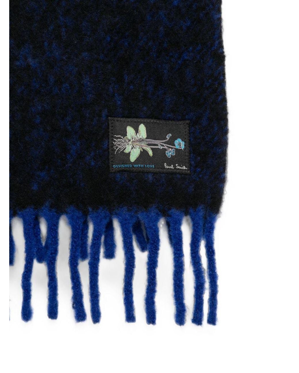 Paul Smith Blue Wool Blend Scarf