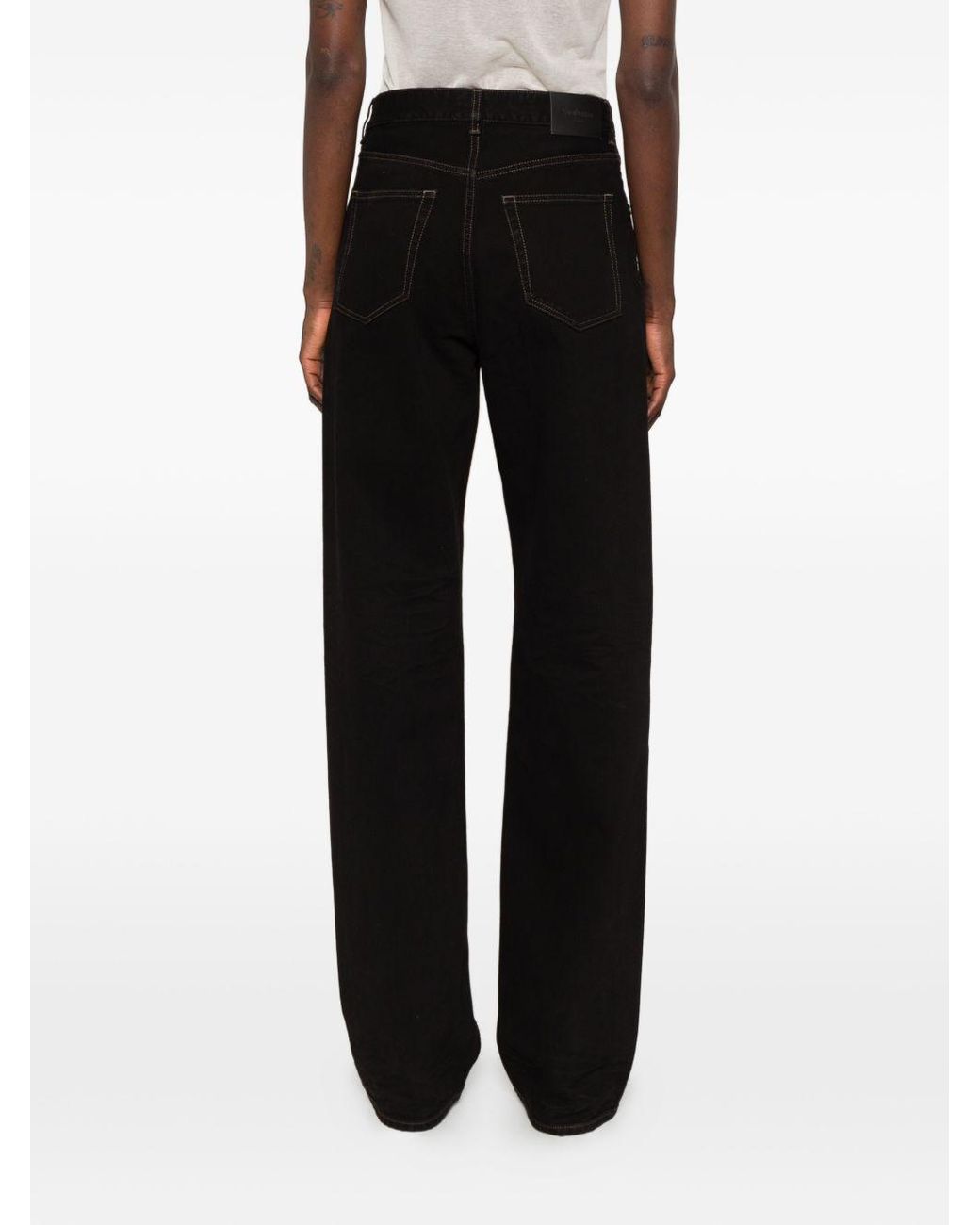 Saint Laurent Black V-Waist Long Baggy Jeans