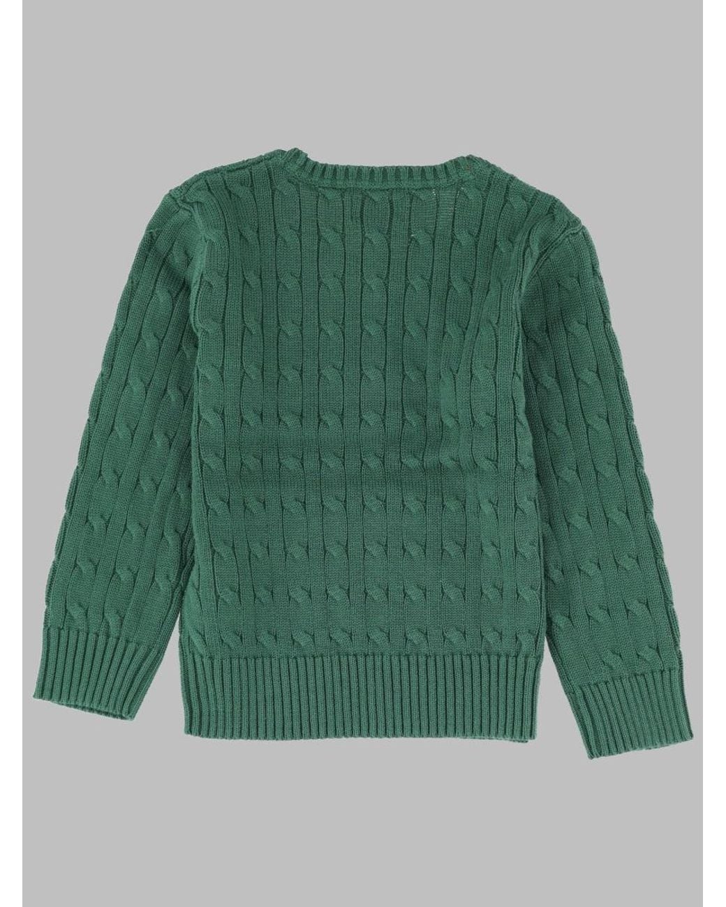 Polo Ralph Lauren Green Ls Cable Cn-Tops-Sweater