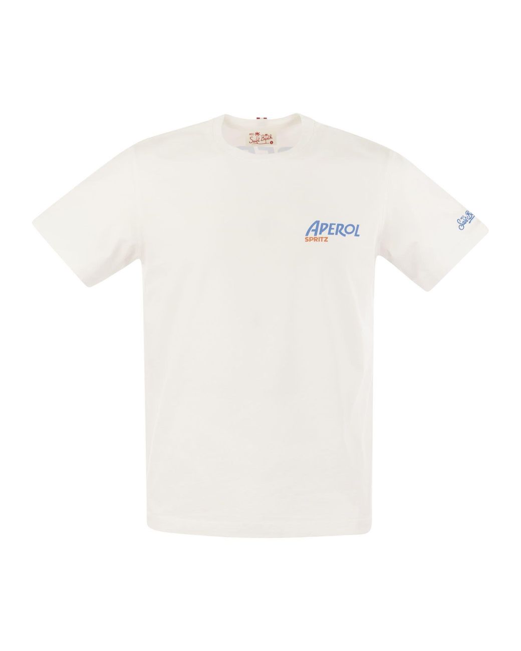 Mc2 Saint Barth T Shirt With Print On Chest And Back Aperol