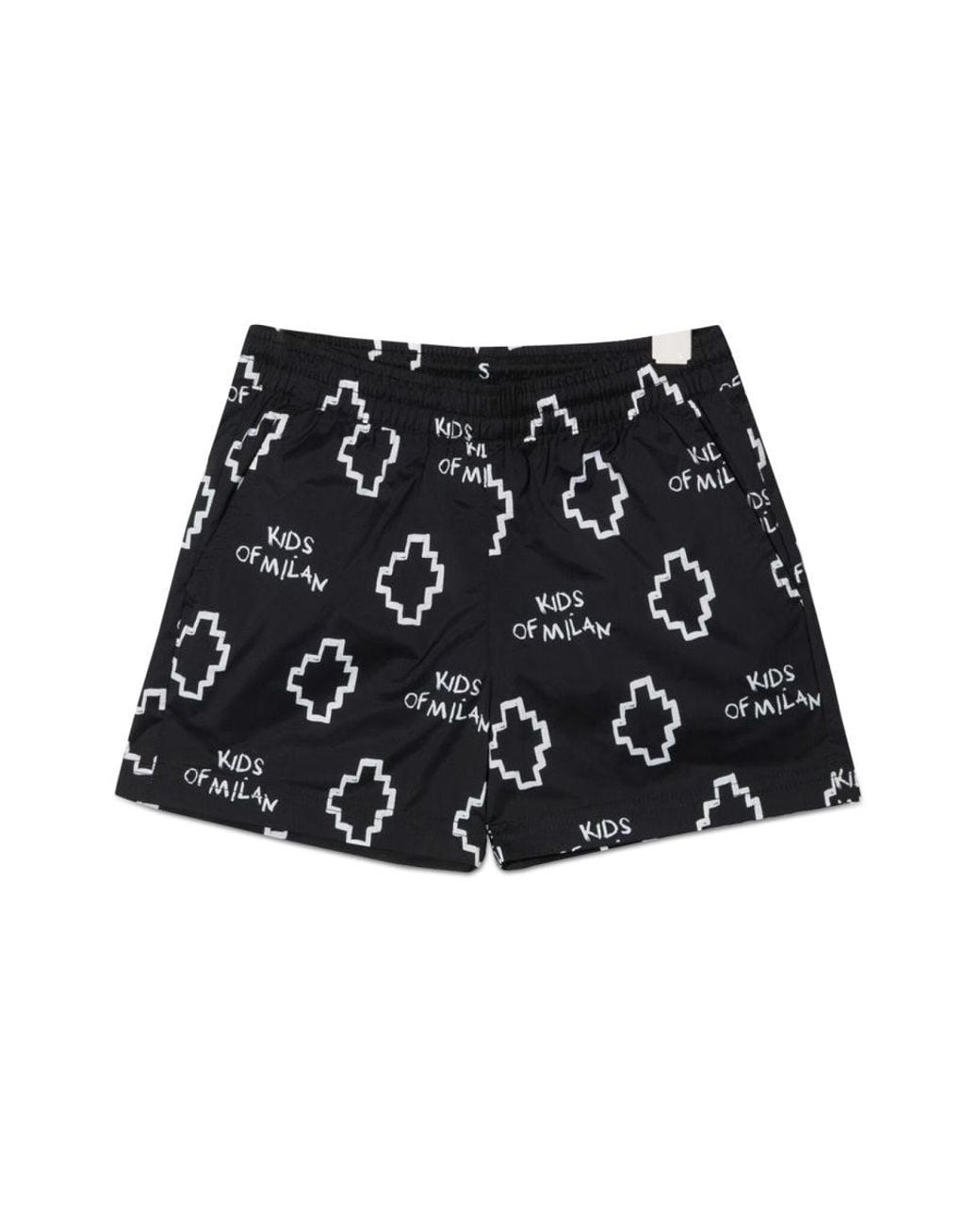 Marcelo Burlon Black Basic Logo Aop Beachwear Shor for men