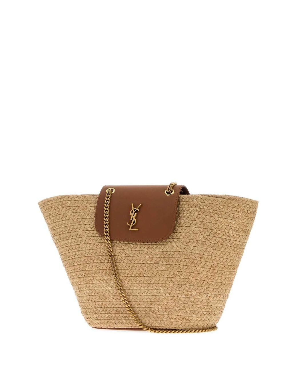 Saint Laurent Natural Raffia Manon Shopping Bag