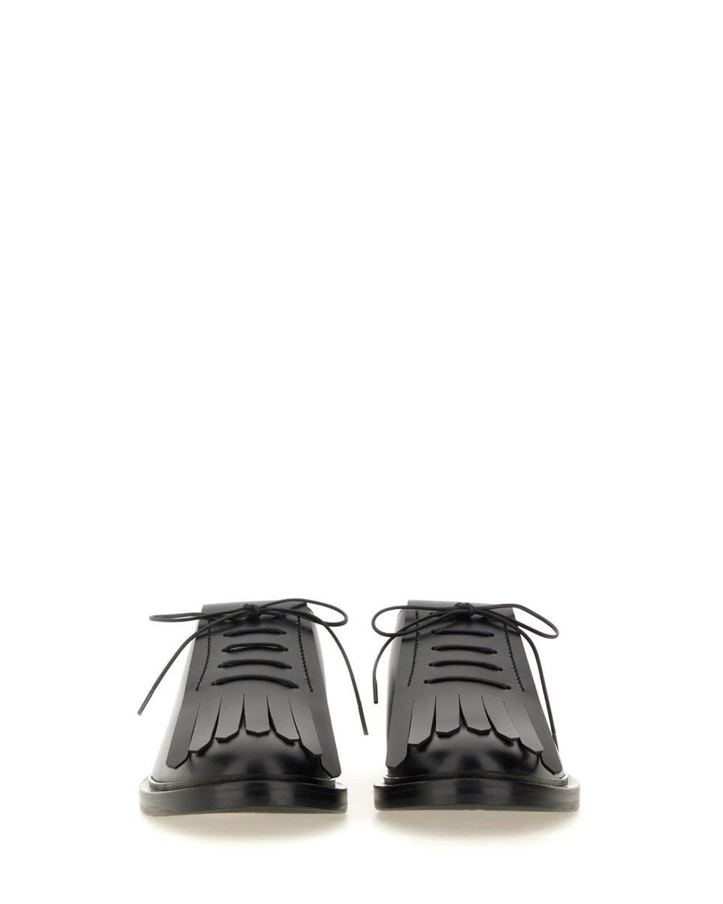 Max Mara Black Elegant Leather Derby Dress Shoes For