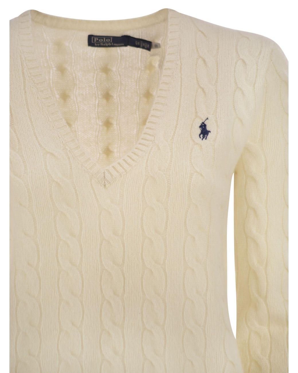 Polo Ralph Lauren Natural Wool And Cashmere Cable Knit Jumper