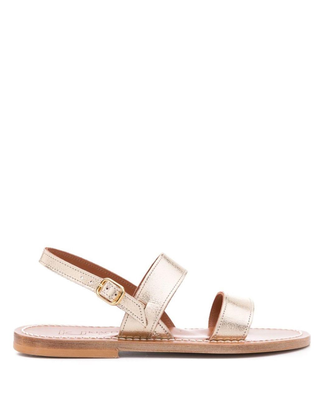 K. Jacques Natural Buckled Leather Sandals