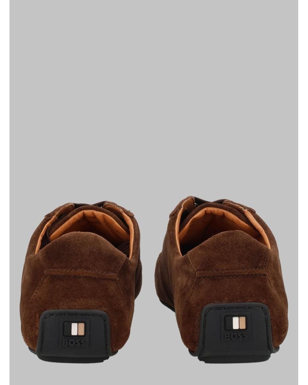Boss Brown Suede Lace-Up Sneakers
