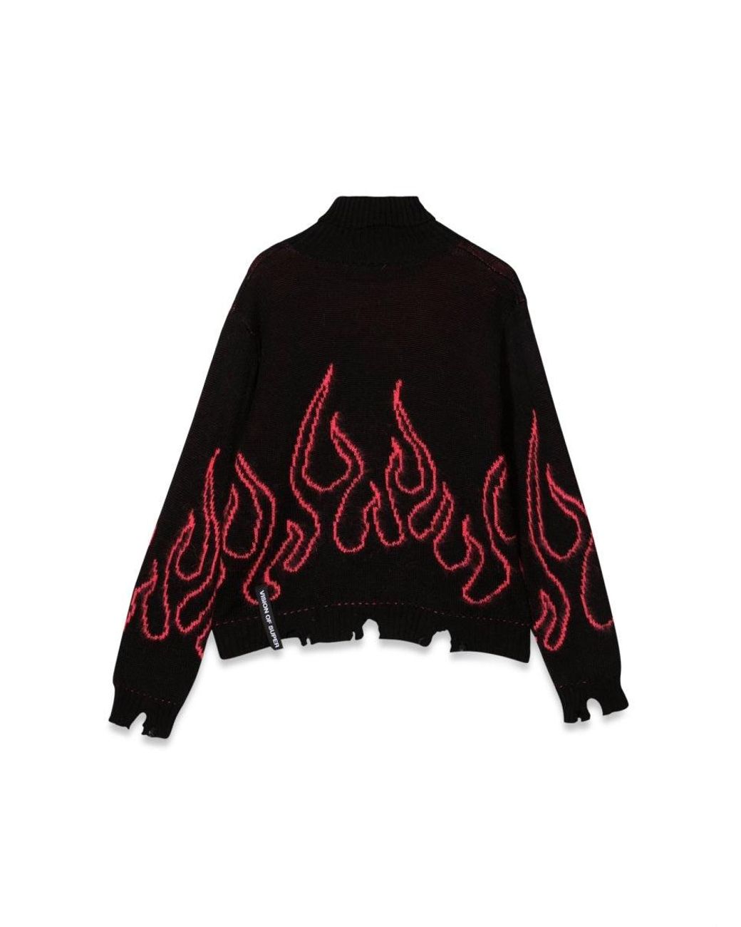 Vision Of Super Red Jumper High Neck With Flames