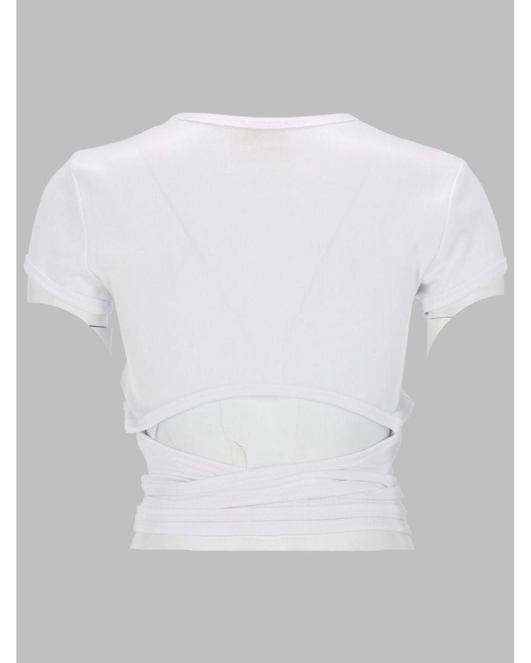 DIESEL White T-Shirt A Costine Con Lacci