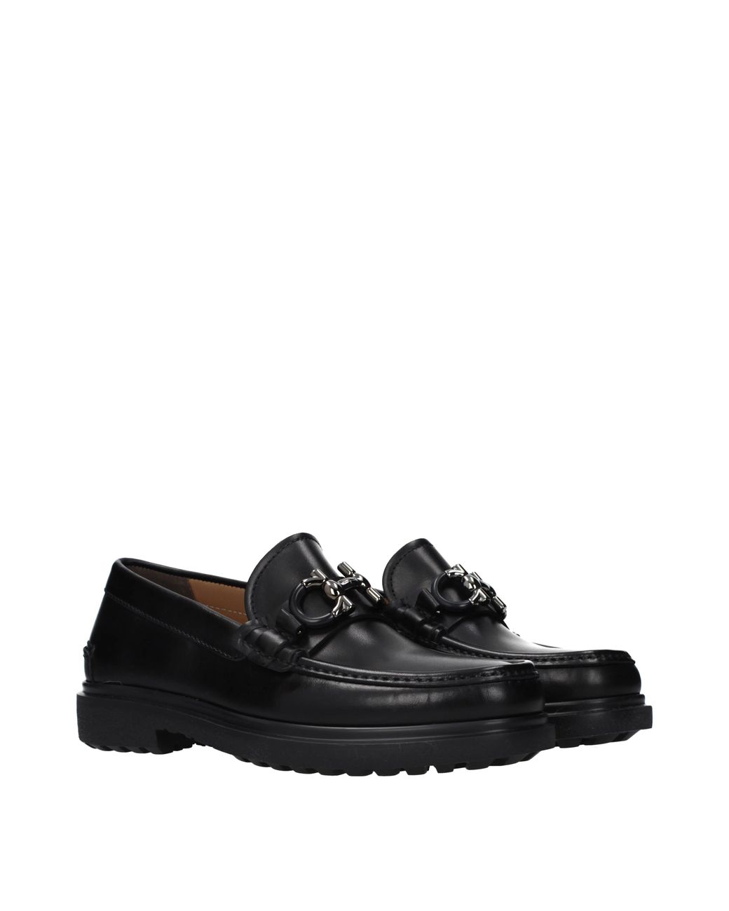 Ferragamo Black Ready Moccasins Leather