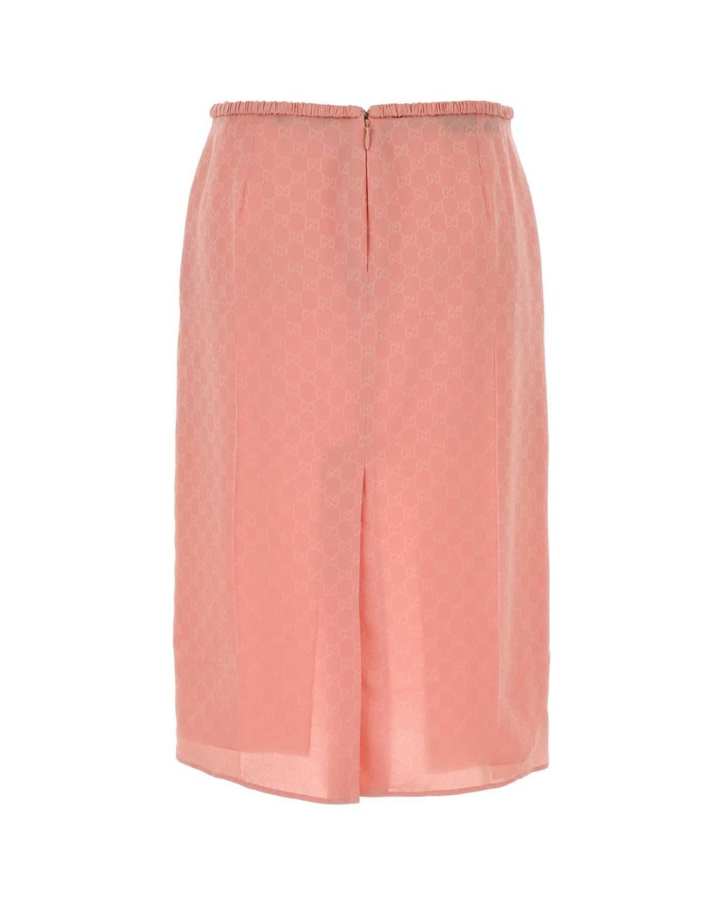 Gucci Pink Gg Jacquard Silk Skirt