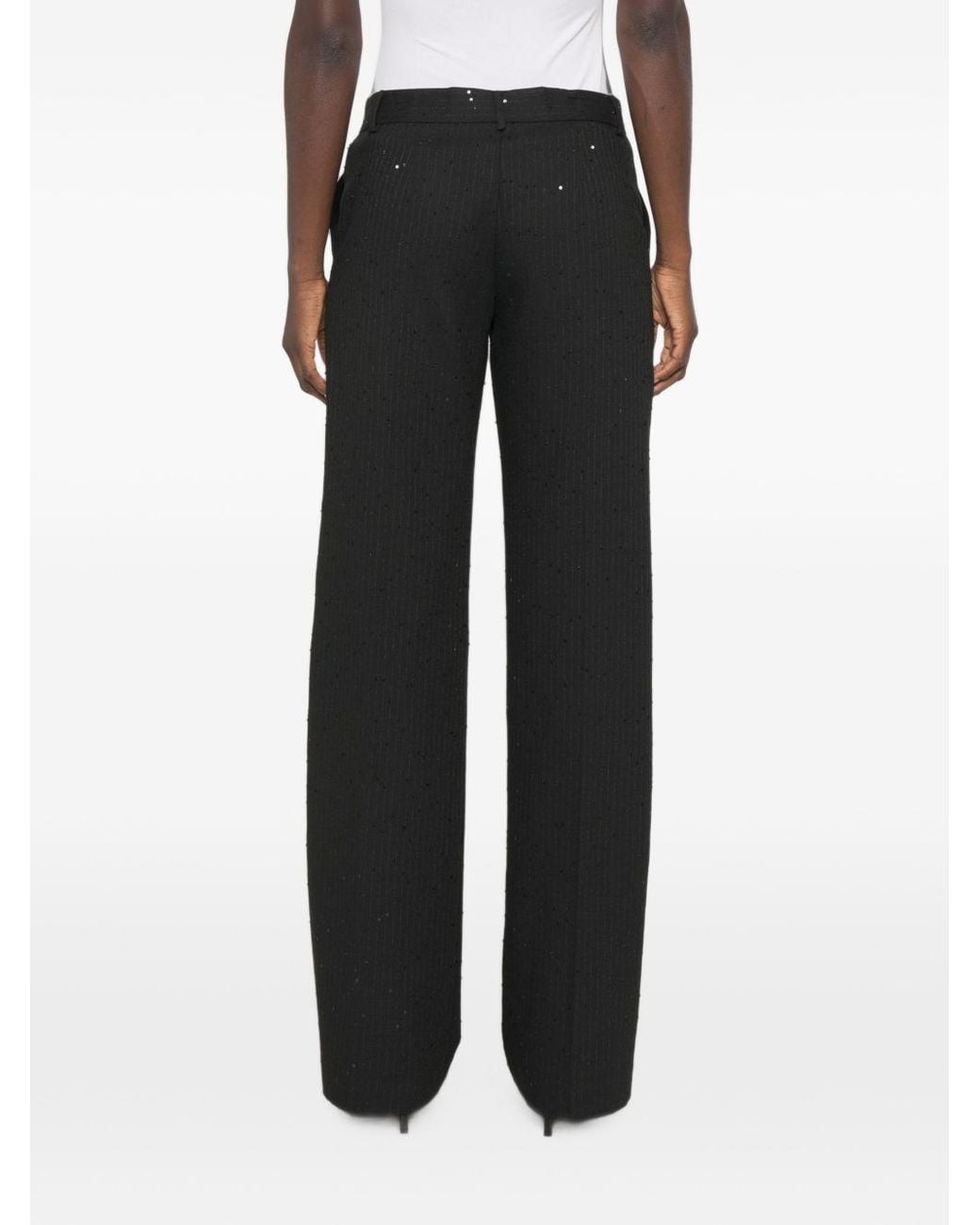 ERMANNO FIRENZE Black Straight Leg Trousers