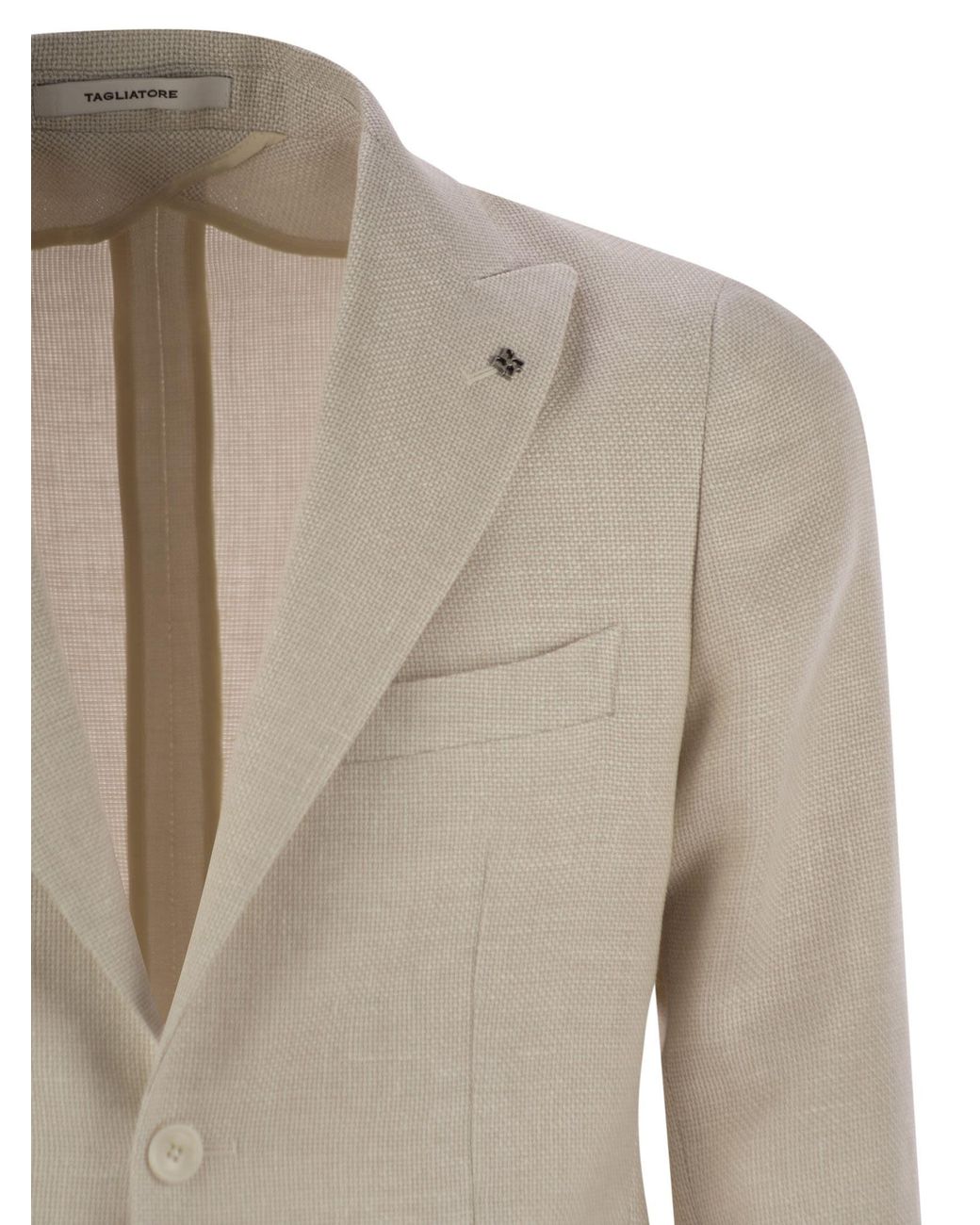Tagliatore Natural Virgin Wool And Linen Jacket for men