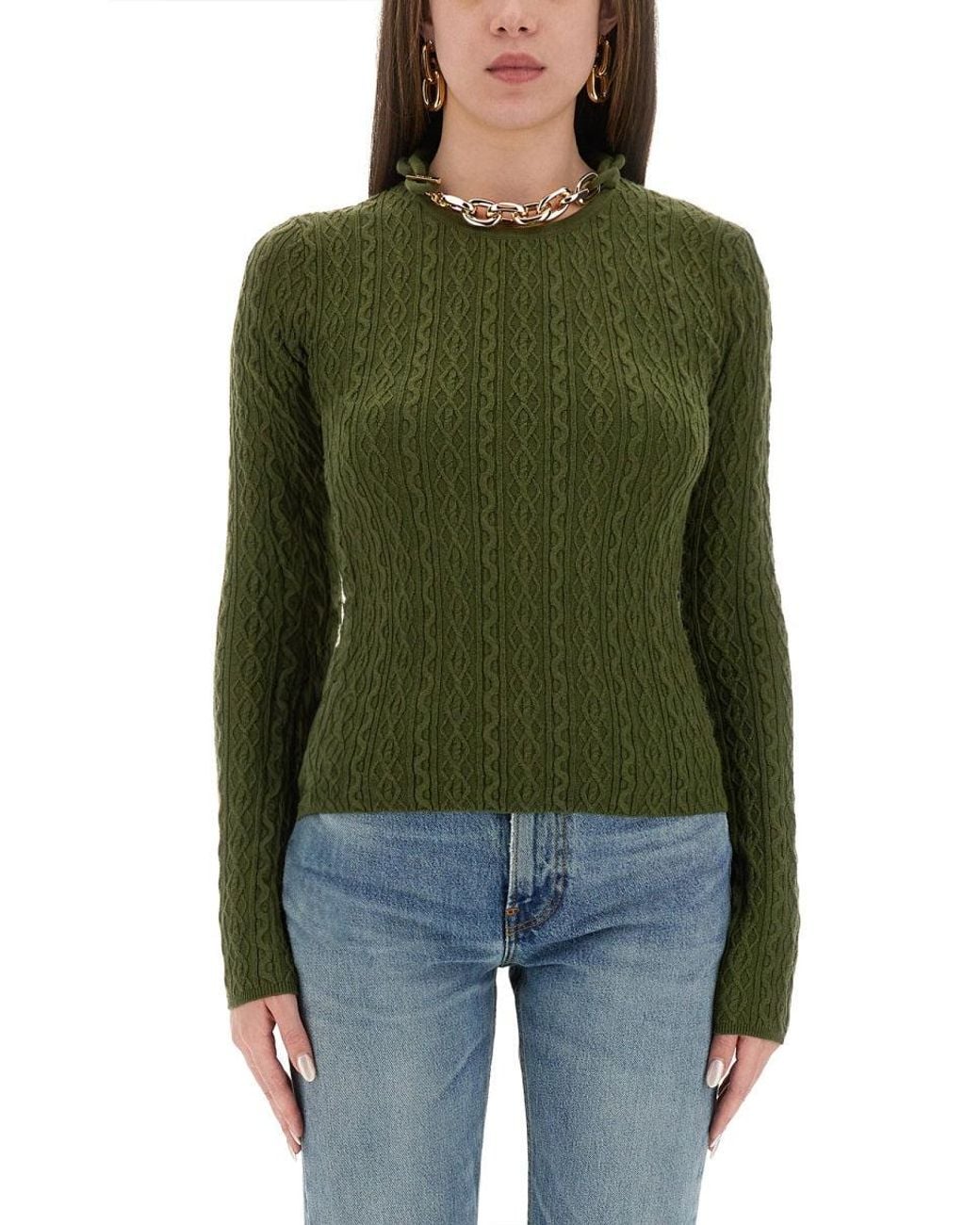 Rabanne Green Wool Jersey.