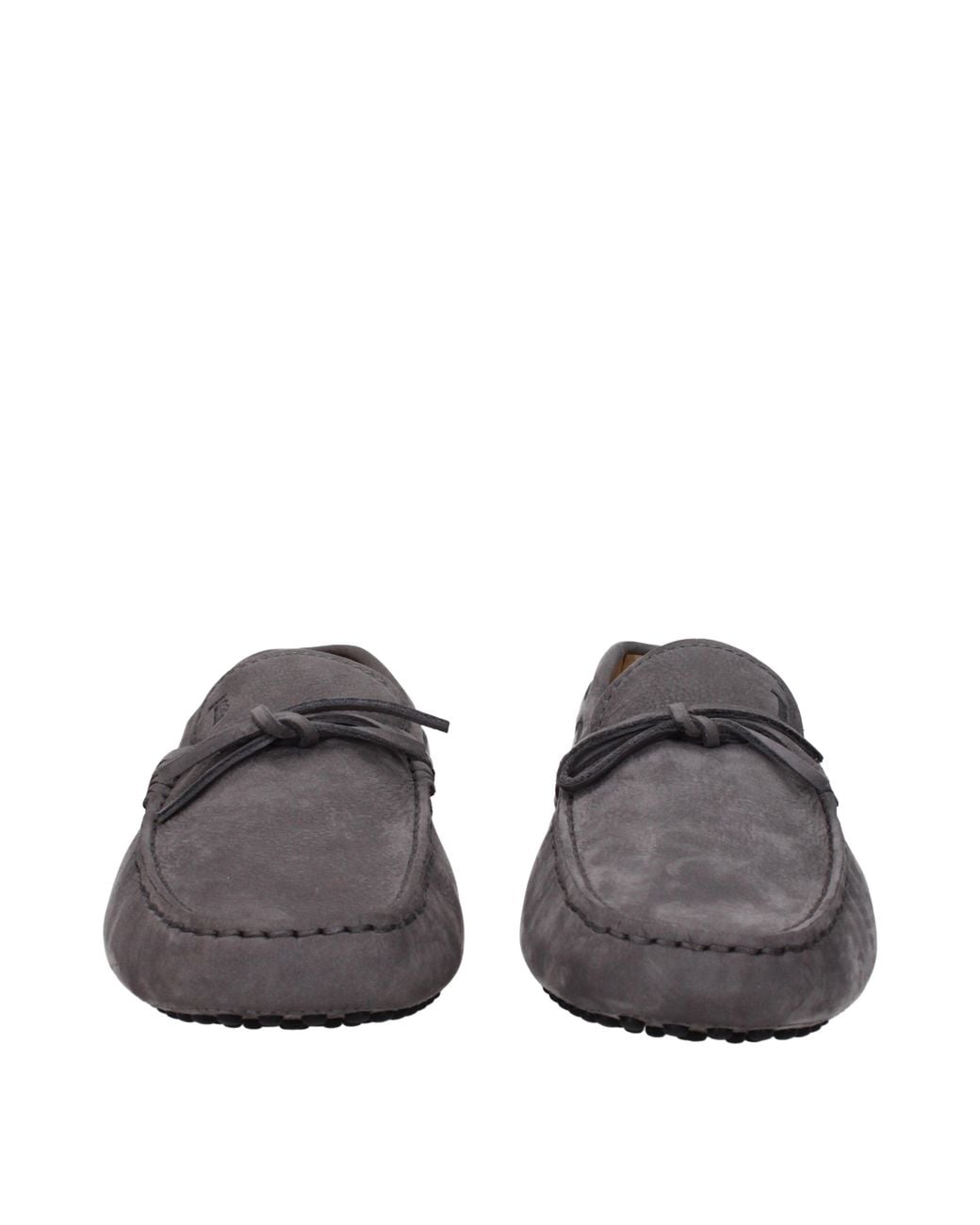 Tod's Gray Suede Moccasins/Stone