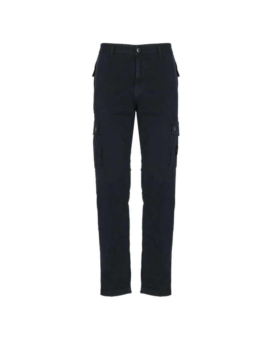 Stone Island Blue Cargo Pocket Trousers for men