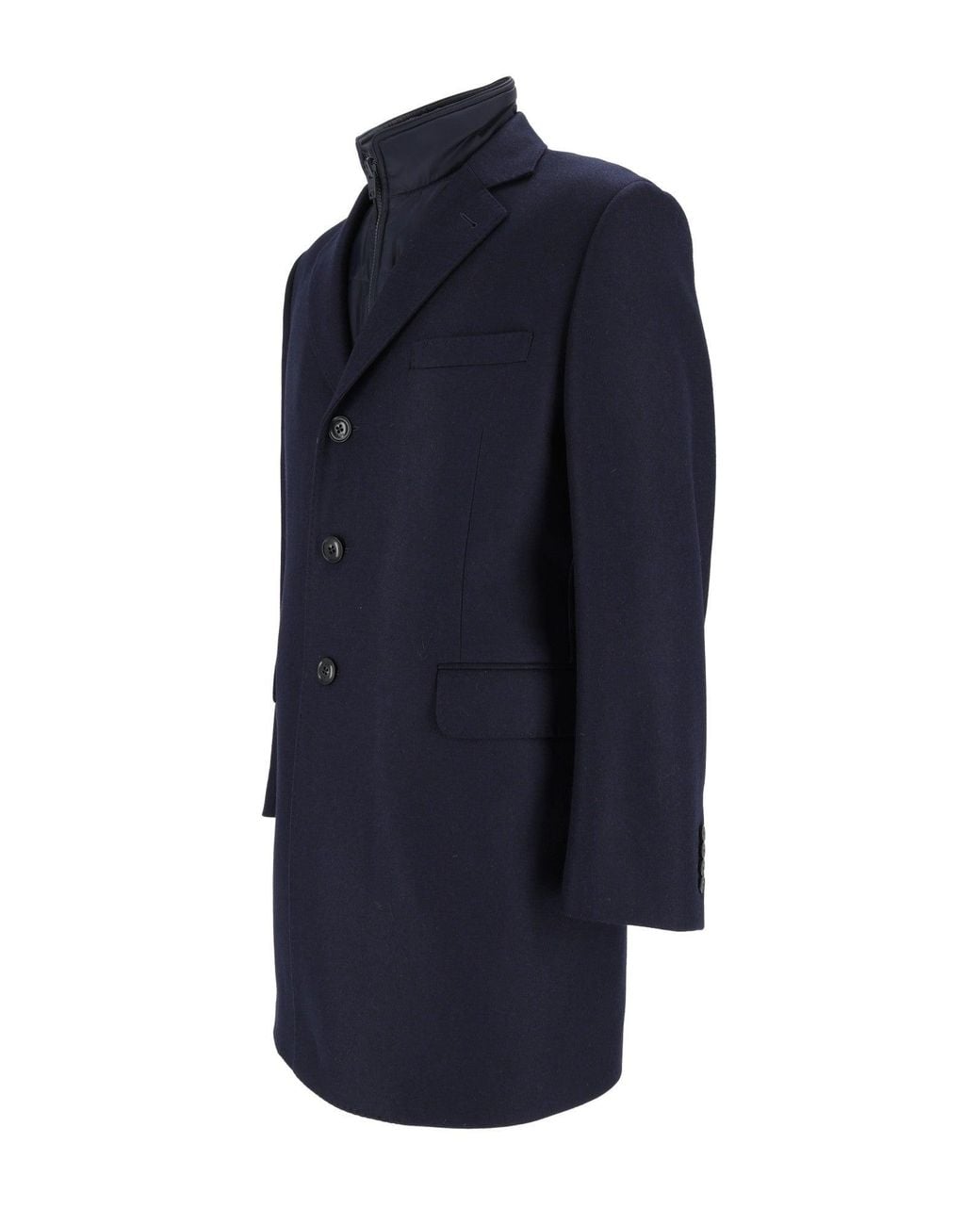 Fay Blue Tailored Double-Breasted Coat