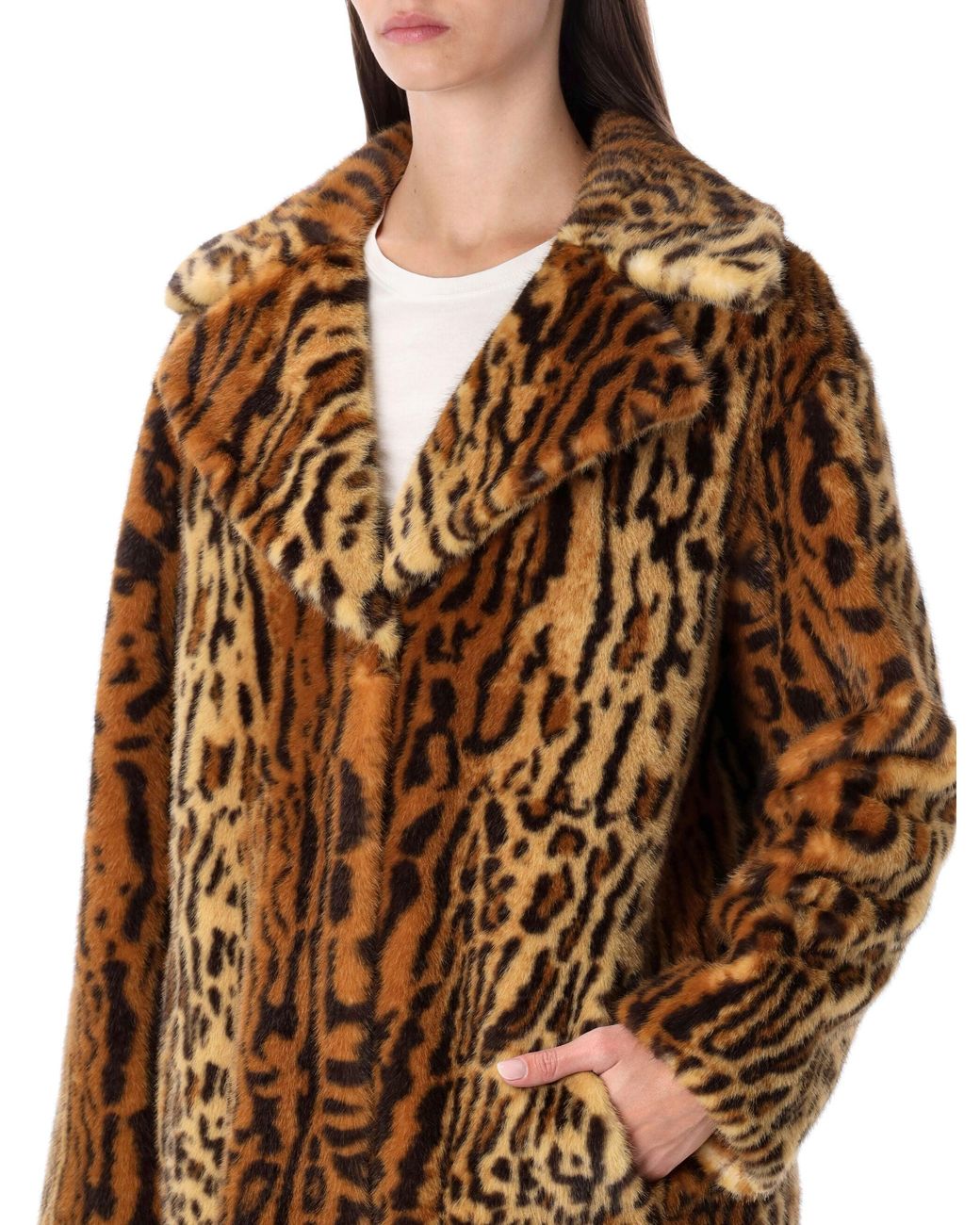 Stand Studio Brown Camille Faux Fur Cocoon Coat