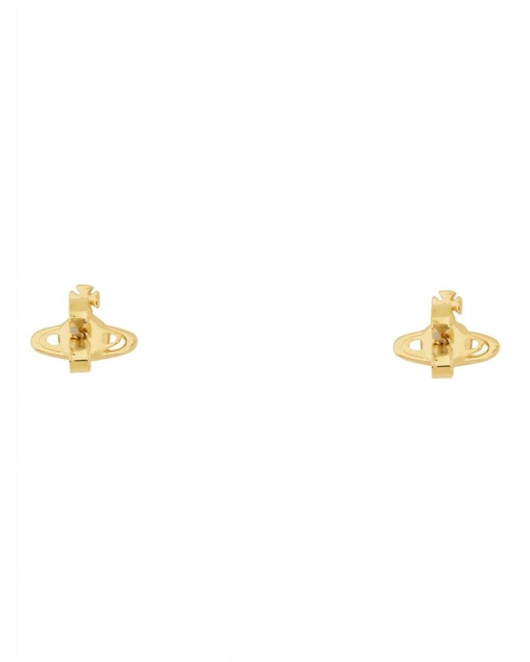 Vivienne Westwood Metallic Nano Solitaire Mini Stud Earrings