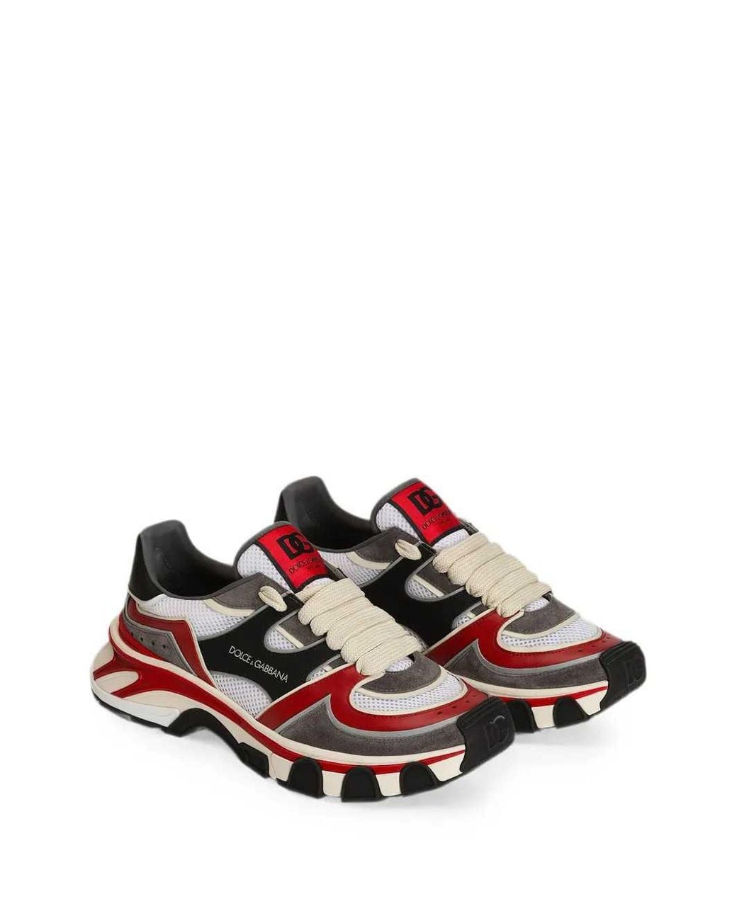 Dolce & Gabbana White Dolce & Gabbana Mesh-Detail Sneakers for men