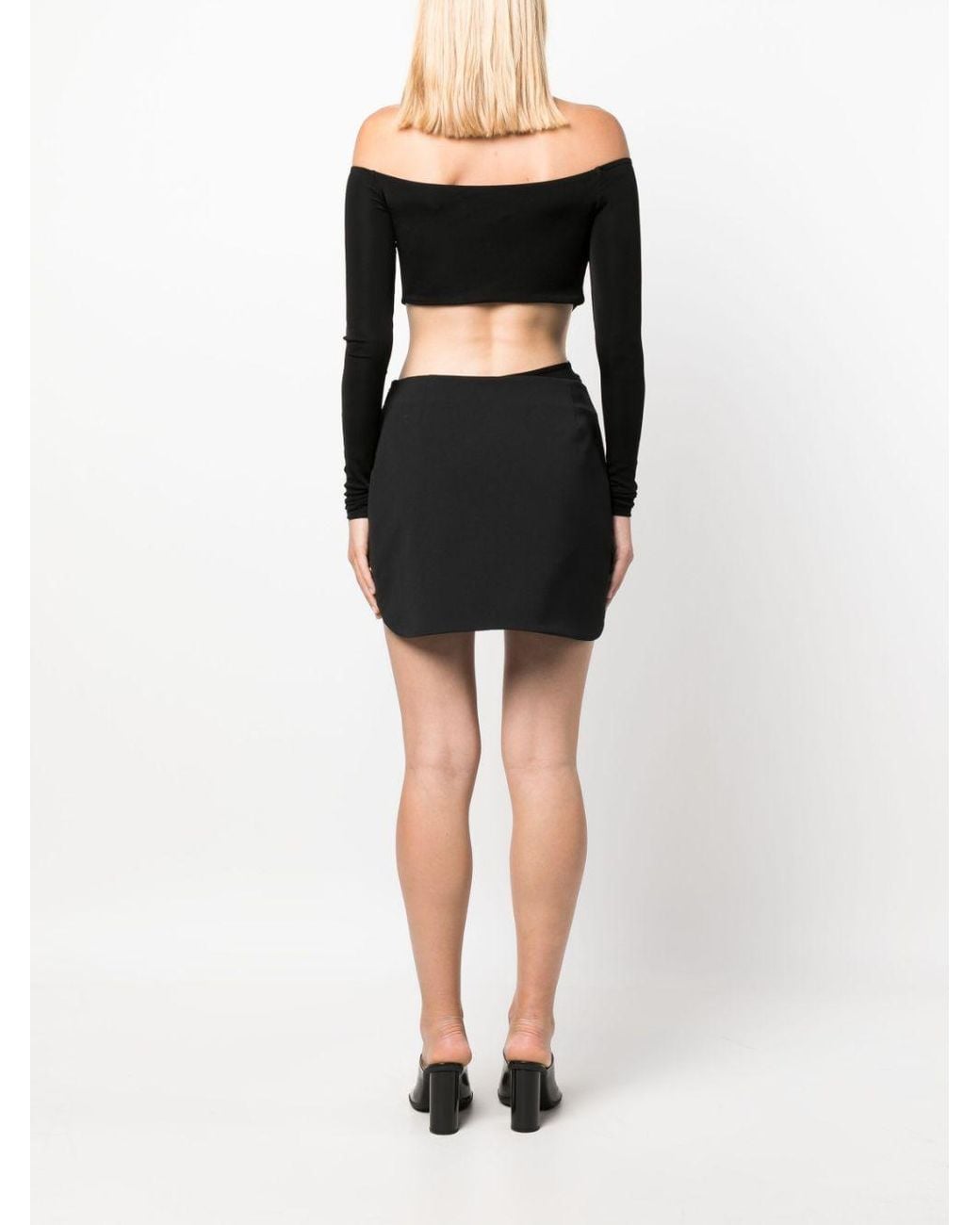 Louisa Ballou Black Long Sleeve Cut-Out Bodysuit