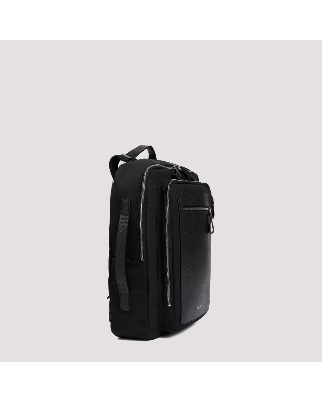 Giorgio Armani Black Premium Tech Fabric Backpack For Modern for men