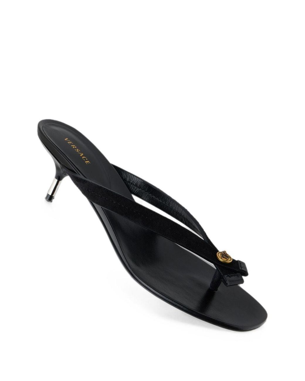 Versace White Leather Thong Sandals