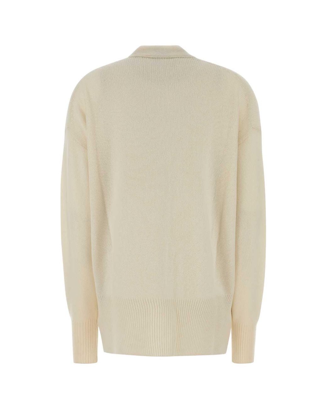 Jil Sander Natural Ivory Cashmere Oversize Cardigan