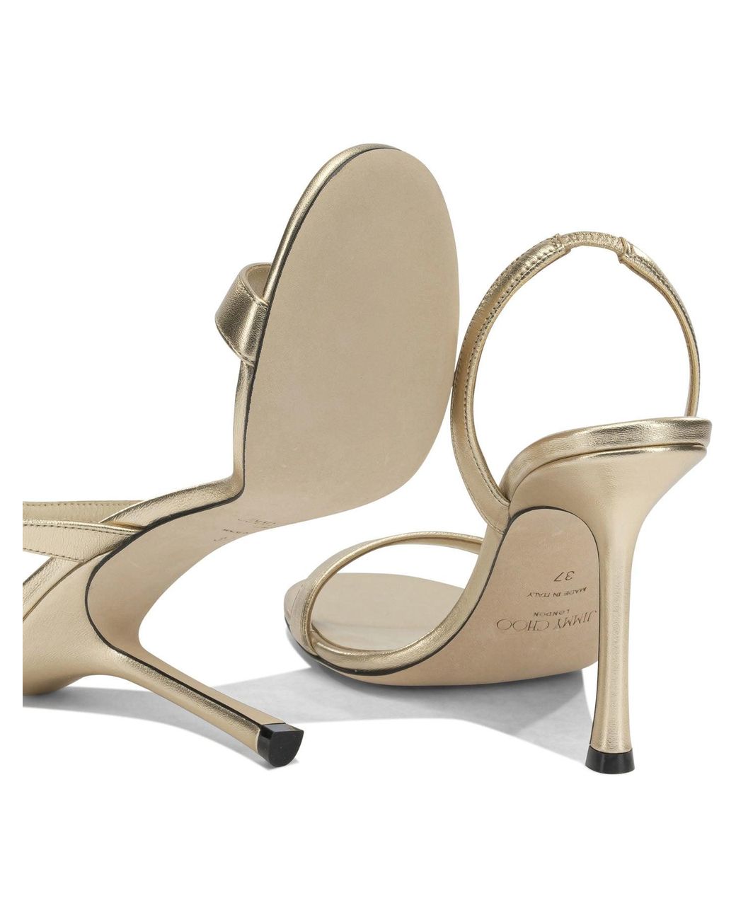 Jimmy Choo Metallic "Jenn 100 Mm" Heeled Sandals
