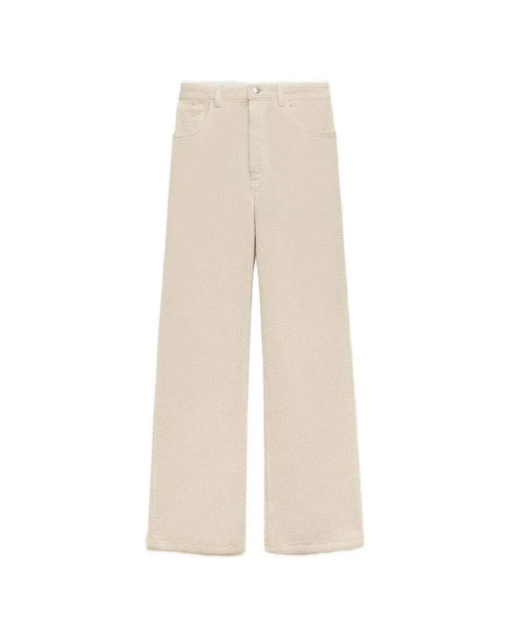 Marni White Corduroy Flared Trousers