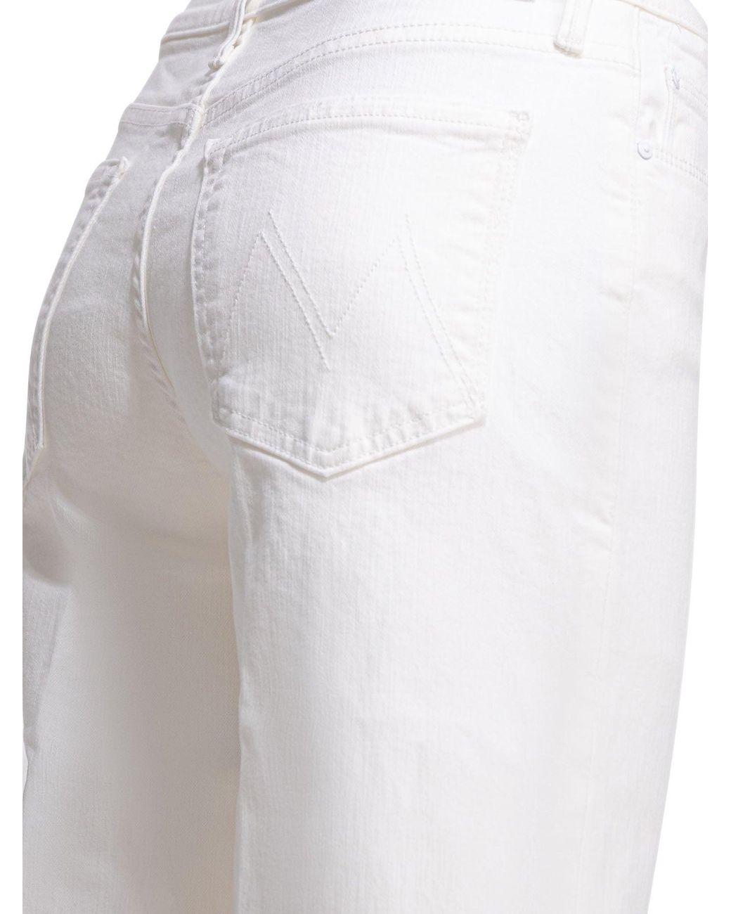 Mother Moeder-denim "the Twister Sneak" Jeans in het White