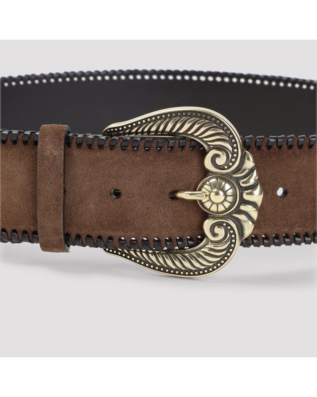 Etro Brown Paisley Suede Belt