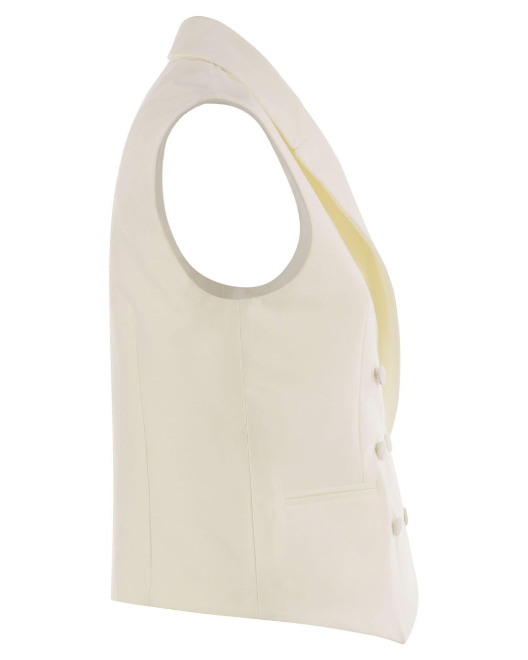 MVP WARDROBE White Double-Breasted Cotton And Silk Waistcoat