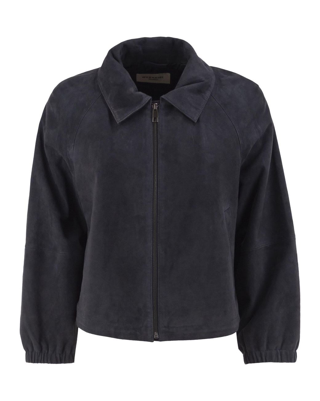 Weekend by Maxmara Blue Wkdzuppa Suede Goatskin Jacket