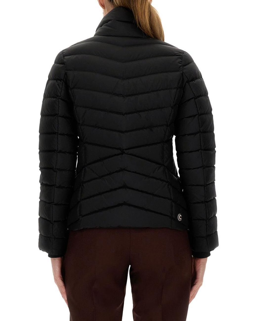 Colmar Black Down Jacket With Knitted Cuffs