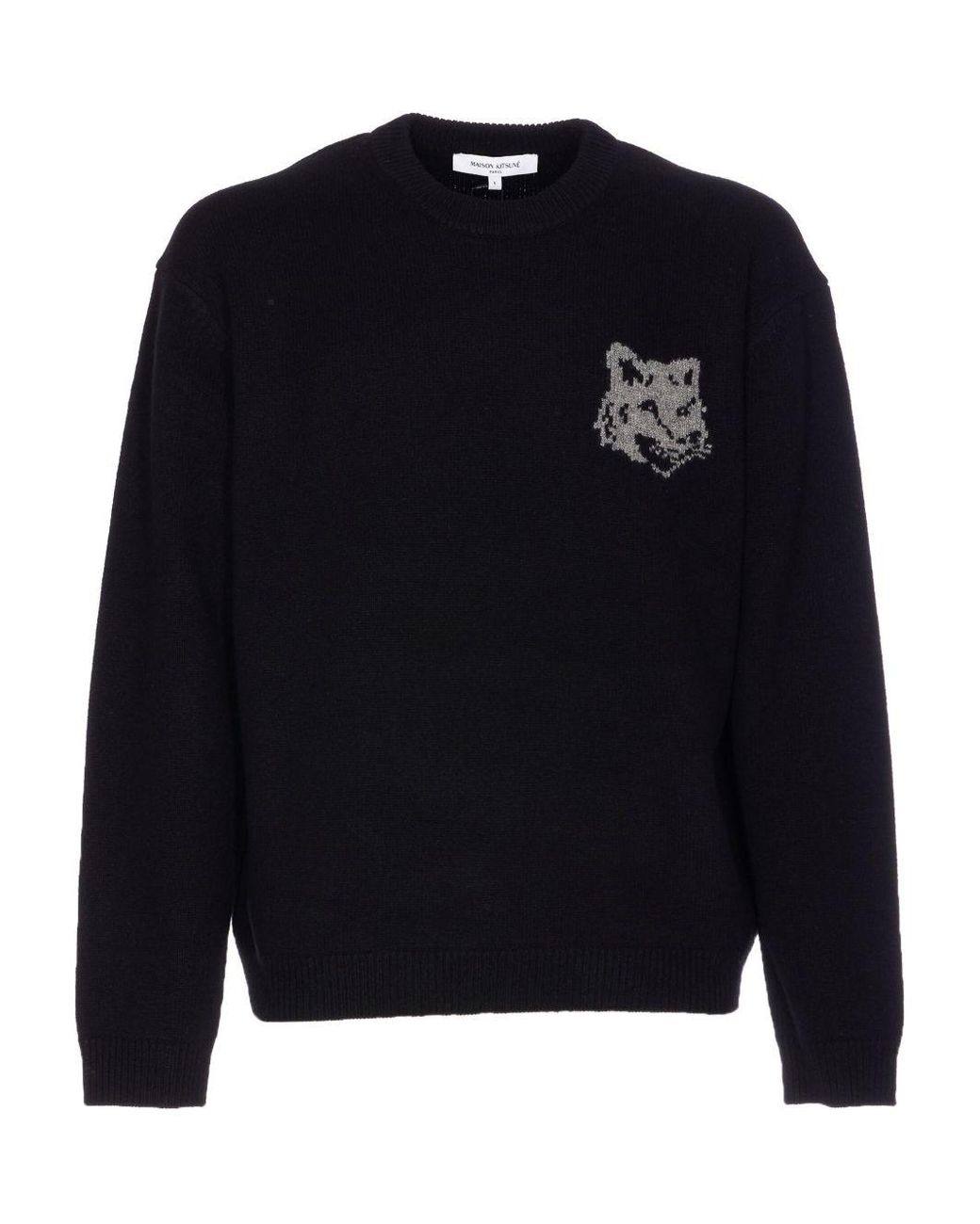 Maison Kitsuné Blue Fox Head Wool Jumper for men