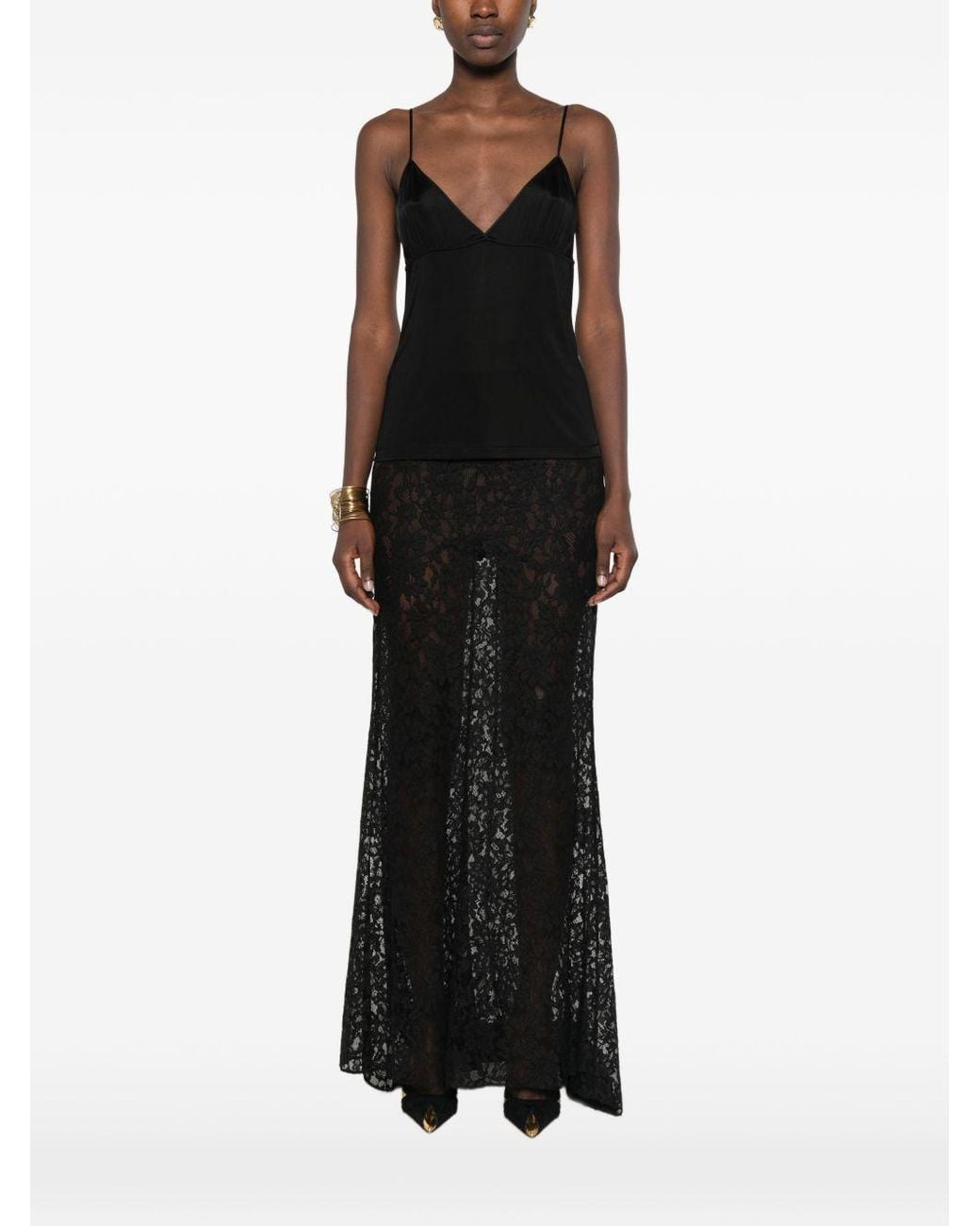 Saint Laurent Black Saint V-Necked Top
