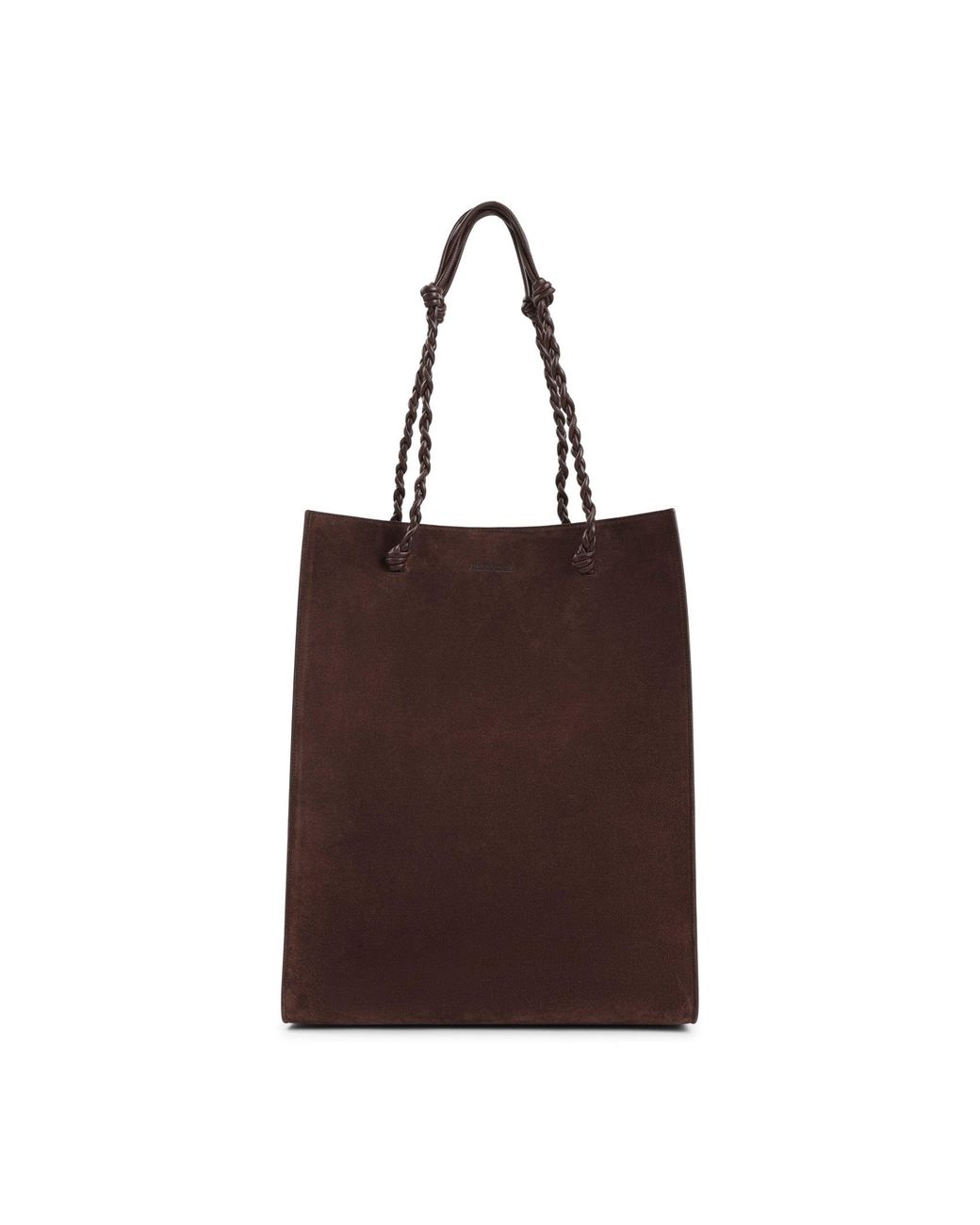 Jil Sander Brown Chocolate Plum Tangle Tote Bag