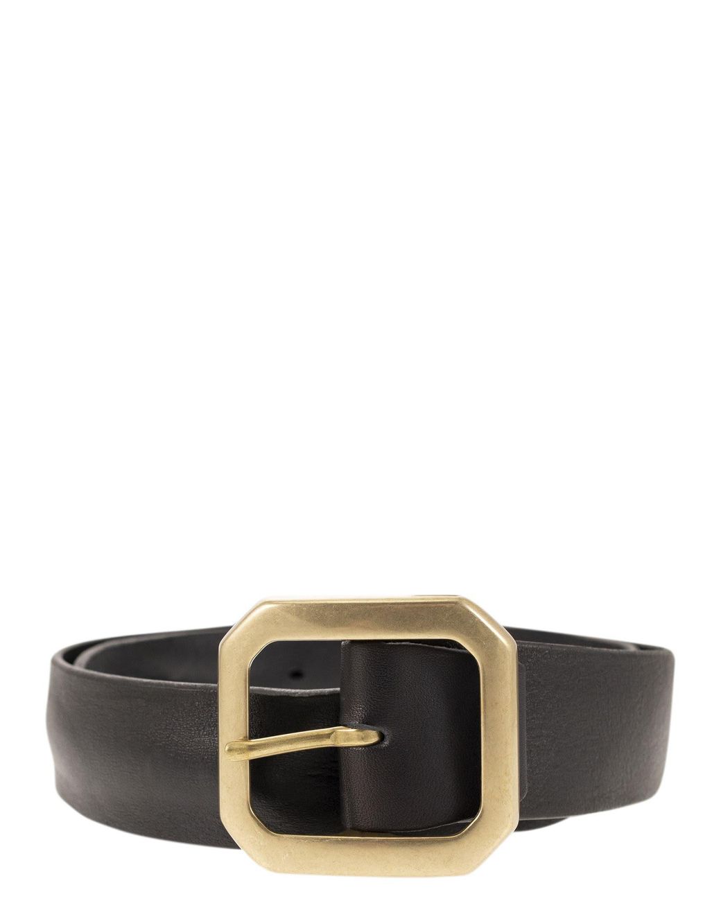 Alberto Luti Black Leather Belt for men