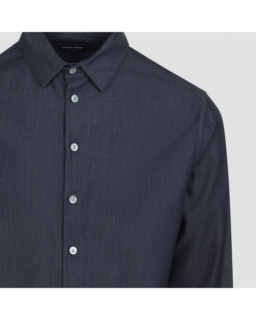 Giorgio Armani Blue Luxury Cotton Shirt For Modern for men