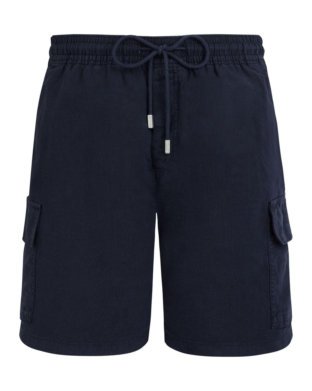 Vilebrequin Blue Linen Bermuda Shorts With Drawstring And Cargo Pockets for men