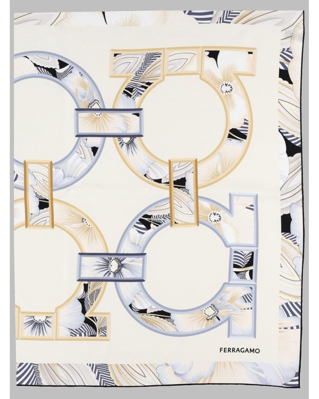 Ferragamo Gray Elegant Mini Foulard For