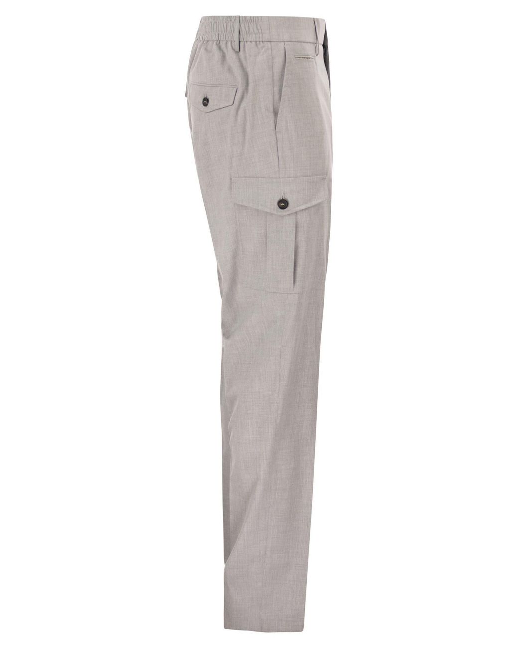 Peserico Gray Tailored Cargo Trousers for men