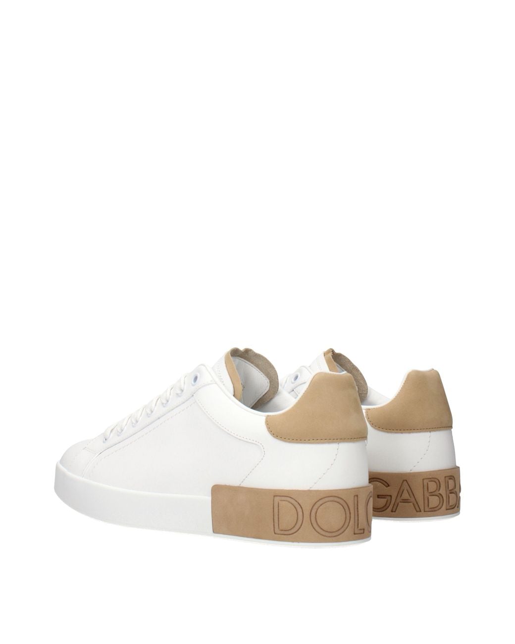 Dolce & Gabbana White Dolce&Gabbana Sneakers Portofino Leather/Tan for men