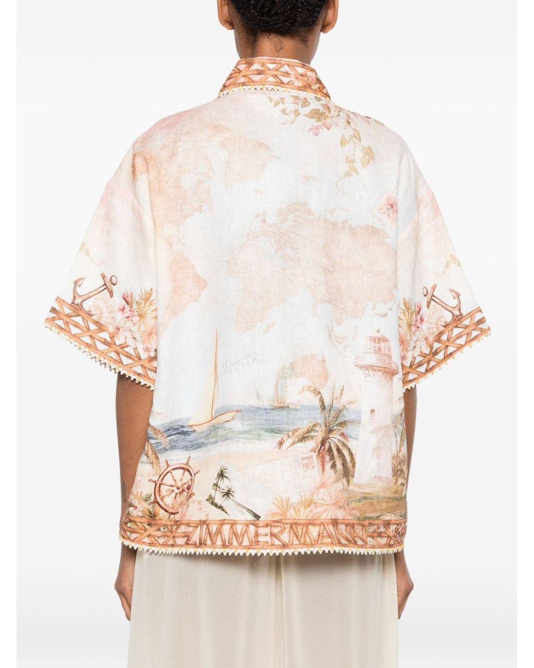 Zimmermann Pink Mahon Linen Shirt
